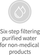 Six-step filtering purified water for non-medical products
